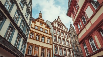 Fototapeta premium Historic German Architecture: A Charming Street Scene