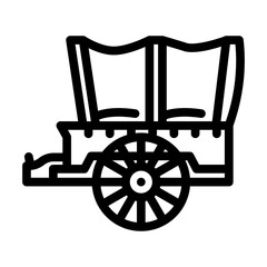 horse drawn cart industry line icon vector. horse drawn cart industry sign. isolated contour symbol black illustration