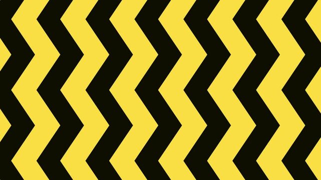  yellow and black zig zag sideways background move right to left infinite looping animation simple line geometric design flat moving video digital rendering