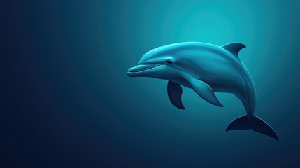 Fototapeta premium Dolphin swimming gracefully ocean wildlife photography underwater close-up marine life