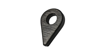 Black location pin, transparent background