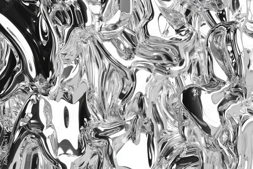 Poster background with smooth, reflective metallic texture in an abstract design