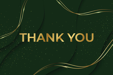 thank you card template design with golden luxury background