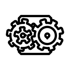 gear mechanism industry line icon vector. gear mechanism industry sign. isolated contour symbol black illustration