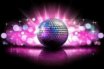 Obraz premium An animated disco ball with mesmerizing, moving bands of colorful light