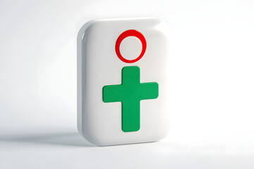Obraz premium 3D icon of a person with a medical cross on a transparent background. representing healthcare, medical support, or user health application.