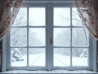 Snowy Window Frame - Christmas Card