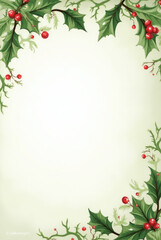 Holly Leaf Swirl - Christmas Card