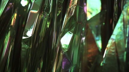 Festive tinsel, in a dazzling array of colors, along with sparkling bokeh, sets the stage for a vibrant holiday atmosphere.