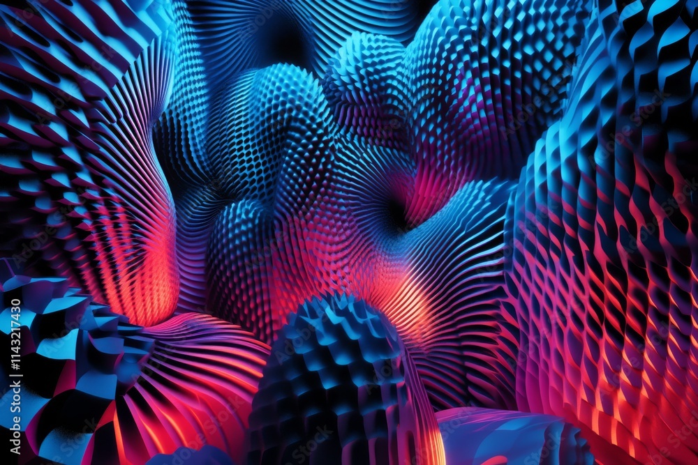 Poster the dynamic interplay of vibrant red and blue waves results in a mesmerizing visual texture