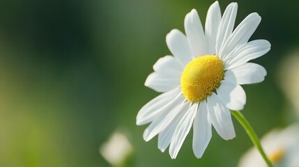 Obraz premium A Single White Daisy Flower In A Green Field