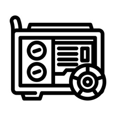 electricity generator industry line icon vector. electricity generator industry sign. isolated contour symbol black illustration