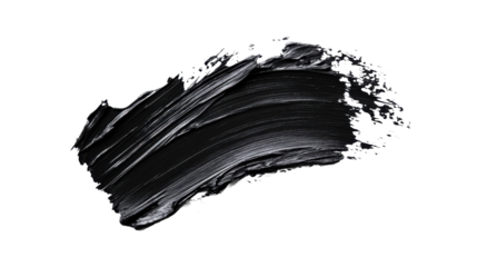 Black smudged paint, transparent background