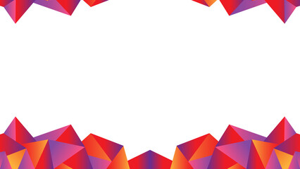 Colorful Background Polygonal Border Frame with White Center Space for Copy or Text