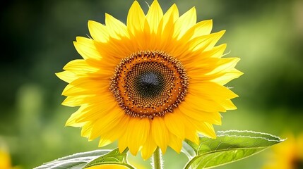 Fototapeta premium A Vibrant Sunflower Basking in Golden Sunlight