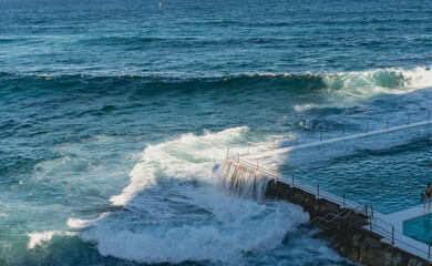 Beach in Sydney with surfers