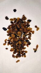 raisin, dry grapes, dark raisins, fruit, dried fruit, raisin on white background, food, health, Natural, 