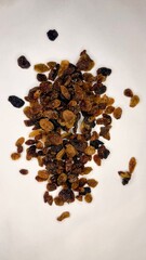 raisin, dry grapes, dark raisins, fruit, dried fruit, raisin on white background, food, health, Natural, 
