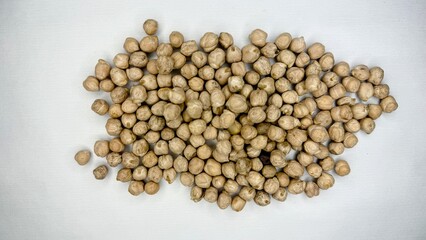 chickpeas, beans, product, agriculture, porridge, chickpeas on a white background 