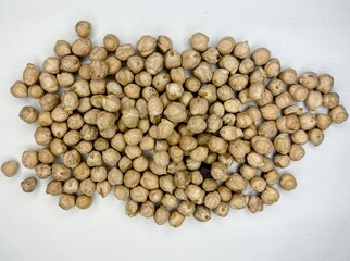 chickpeas, beans, product, agriculture, porridge, chickpeas on a white background 