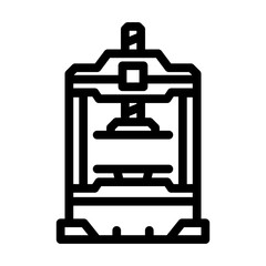 hydraulic press industry line icon vector. hydraulic press industry sign. isolated contour symbol black illustration