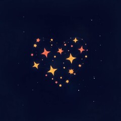 Fototapeta premium Heart shaped constellation twinkles in the dark night sky with vibrant colors and enchanting allure