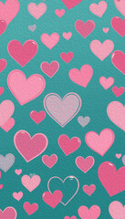 Valentine's Day card design. Illustration with oil paint. Pattern for printing on wall decorations, covers, wallpapers