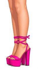 Stylish pink high heels with ankle straps, perfect for a fashionable look