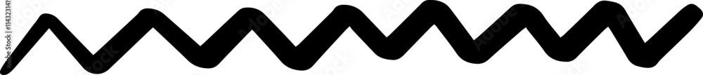 Poster horizontal seamless repeating geometric pattern of black zigzag lines creating a simple and minimali
