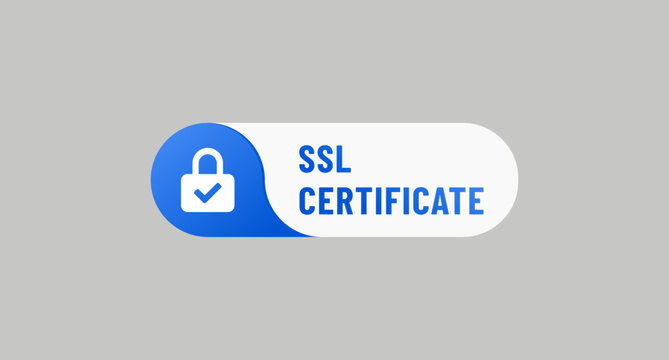 SSL certificate label design element. SSL certificate label for product packaging design element. SSL certificate logo for packaging design element.