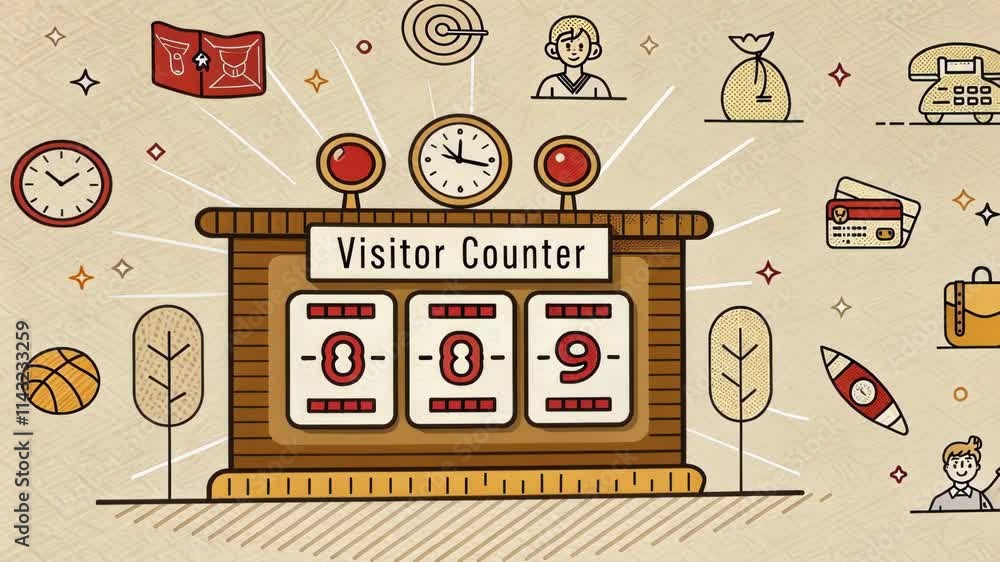 Poster classic interface a beautifully styled visitor counter as seen on a classic web page with a simple b