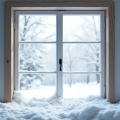 Snowy Window Frame - Christmas Card