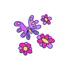 floral background with butterflies