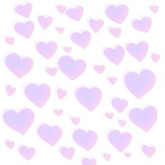 Hearts pattern illustration on white background love, emotions feeling cute 
