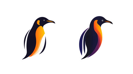 Simple Penguin Icons: Clean and Adorable Flat Logo Design