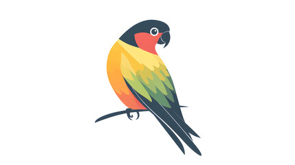 Fototapeta premium Simple Parrot Icon: Clean and Flat Logo Design with Minimal Details