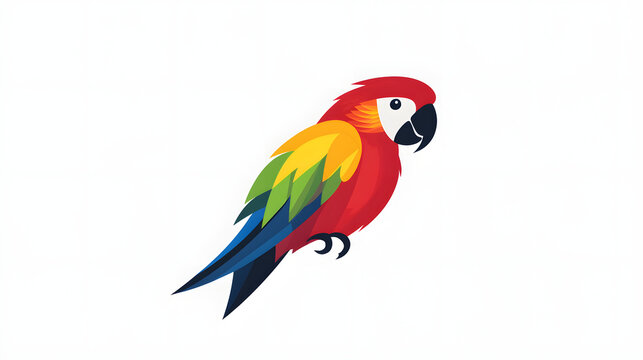 Simple Parrot Icon: Clean and Flat Logo Design with Minimal Details