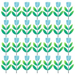 Minimalistic Isolated Seamless floral pattern set and pack of flowers and plants on white background colourful wallpaper paper wrap Tulip tulips and rose roses