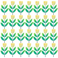 Minimalistic Isolated Seamless floral pattern set and pack of flowers and plants on white background colourful wallpaper paper wrap Tulip tulips and rose roses