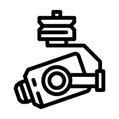camera gimbal aerial vehicle line icon vector. camera gimbal aerial vehicle sign. isolated contour symbol black illustration