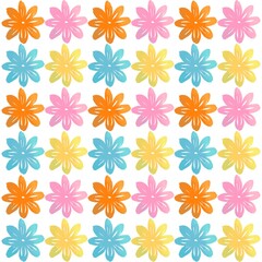 Minimalistic Isolated Seamless floral pattern set and pack of flowers and plants on white background colourful wallpaper paper wrap Tulip tulips and rose roses