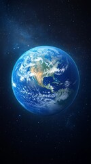 Earth as seen from space with glowing atmosphere