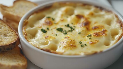 With Creamy Bechamel Sauce and Melted Cheese Served