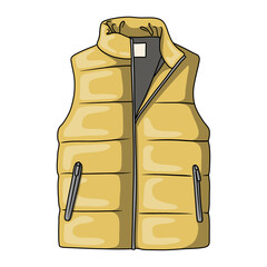 Yellow padded vest for winter © Moupz