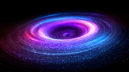 Obraz premium Layers of glowing particles create an abstract spiral.