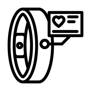 recommend clip art: smart ring wearable line icon vector. smart ring wearable sign. isolated contour symbol black illustration