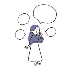 喋る女性とフキダシ