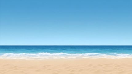 Fototapeta premium A clean silhouette of a beach with gentle waves and a clear sky, symbolizing peaceful moments. Simple beach scene.