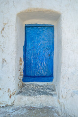 Architectural detail of a traditional Spanish windmill in Castilla la Mancha