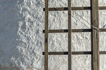 Architectural detail of a traditional Spanish windmill in Castilla la Mancha